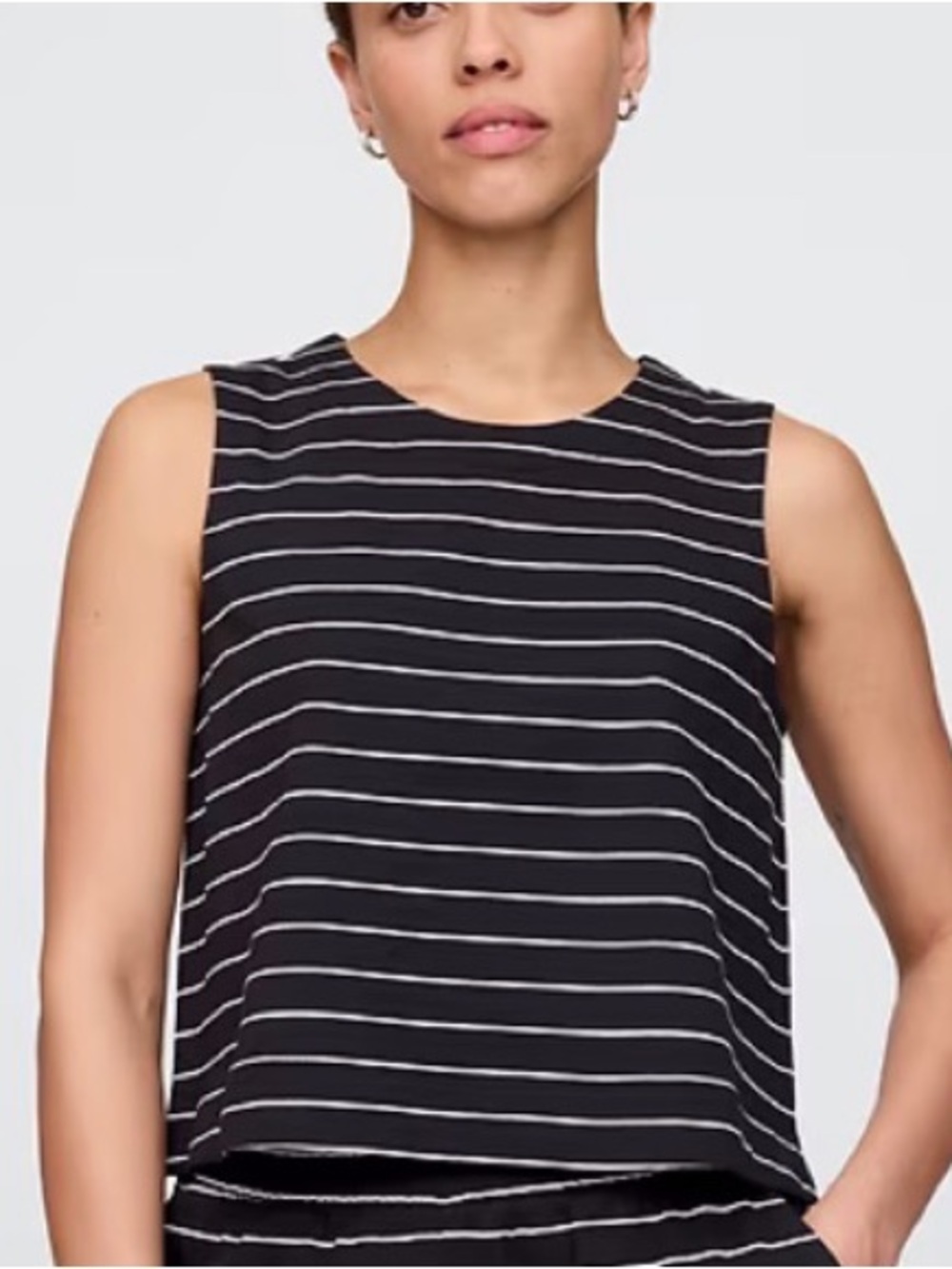 GAP Black and White Heavy Weight Shell Striped Tank Top